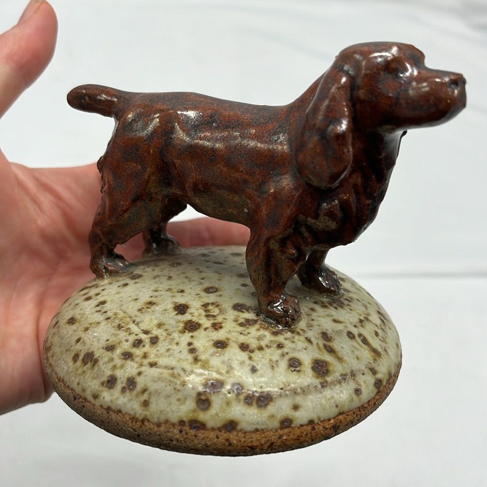 Vintage Clay Golden Retriever Dog Figurine
